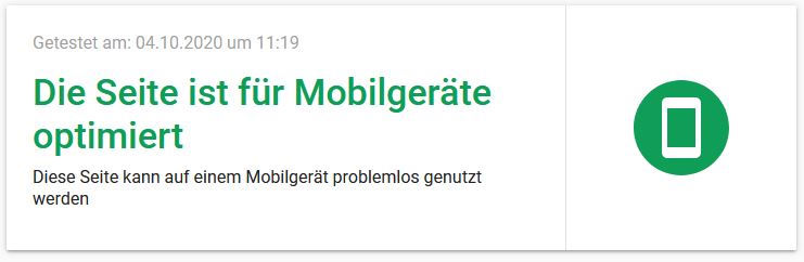 Test auf Optimierung für Mobilgeräte